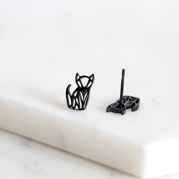 🔹️Sale🔹️2/$30 - Geometric Cat Earring Studs - Only 1 left! - Picture 5 of 6